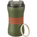 Mvabv Eighteen Ounce Hourglass Travel Tumbler with Dual Channel Flip Lid Olive - Product view