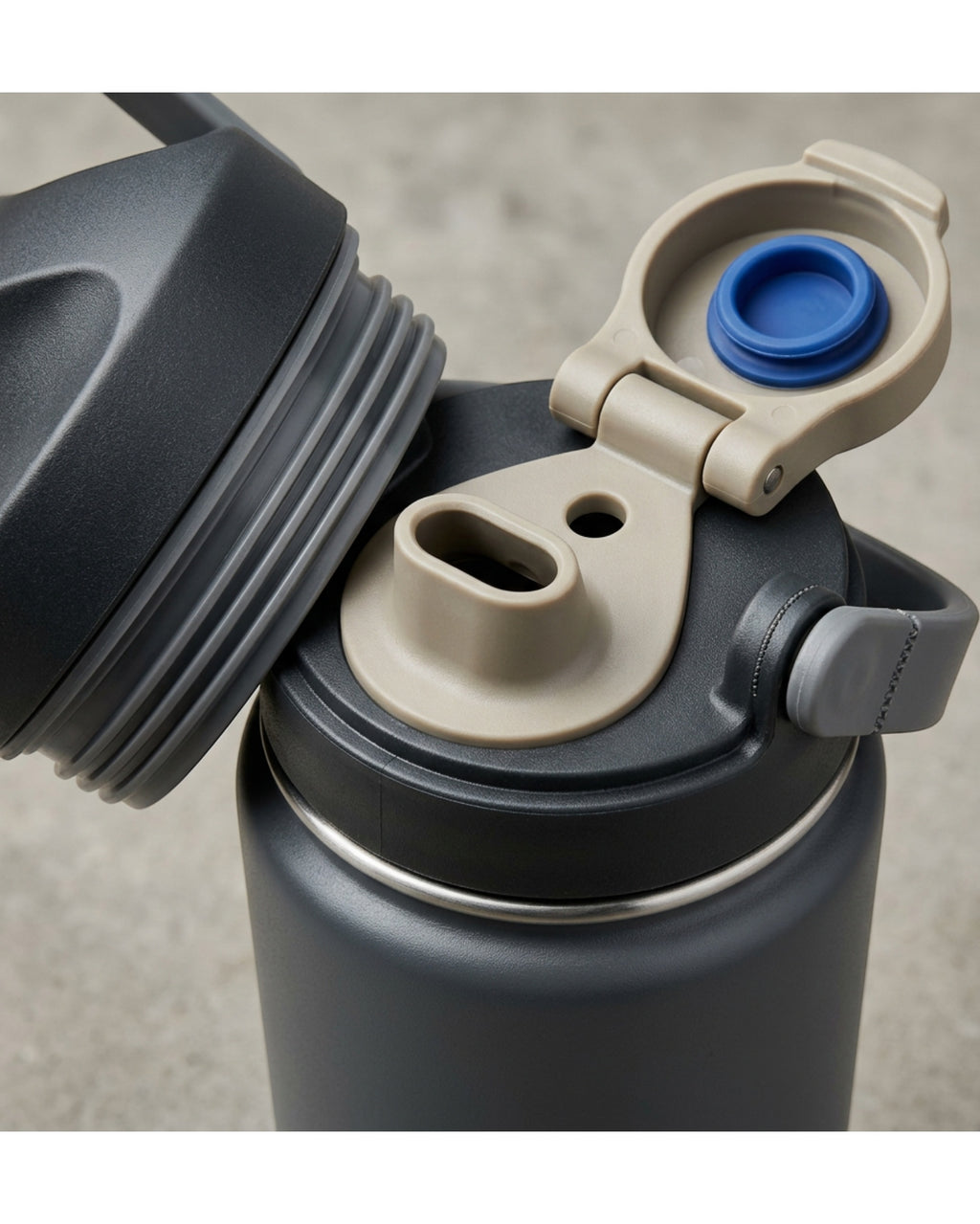 Mvabv Twenty Two Ounce Travel Tumbler with Flip Chug Spout and Carry Bail Slate - Detail view