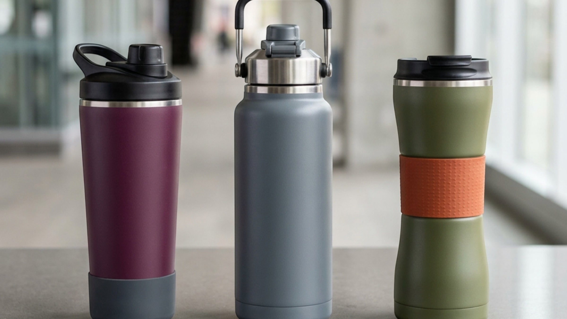 Mvabv Flip-Lid Double-Wall Travel Tumblers